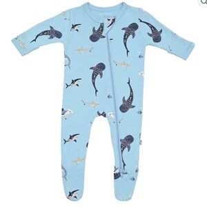 Kyte Baby Stream Shark Printed Zipper Footie